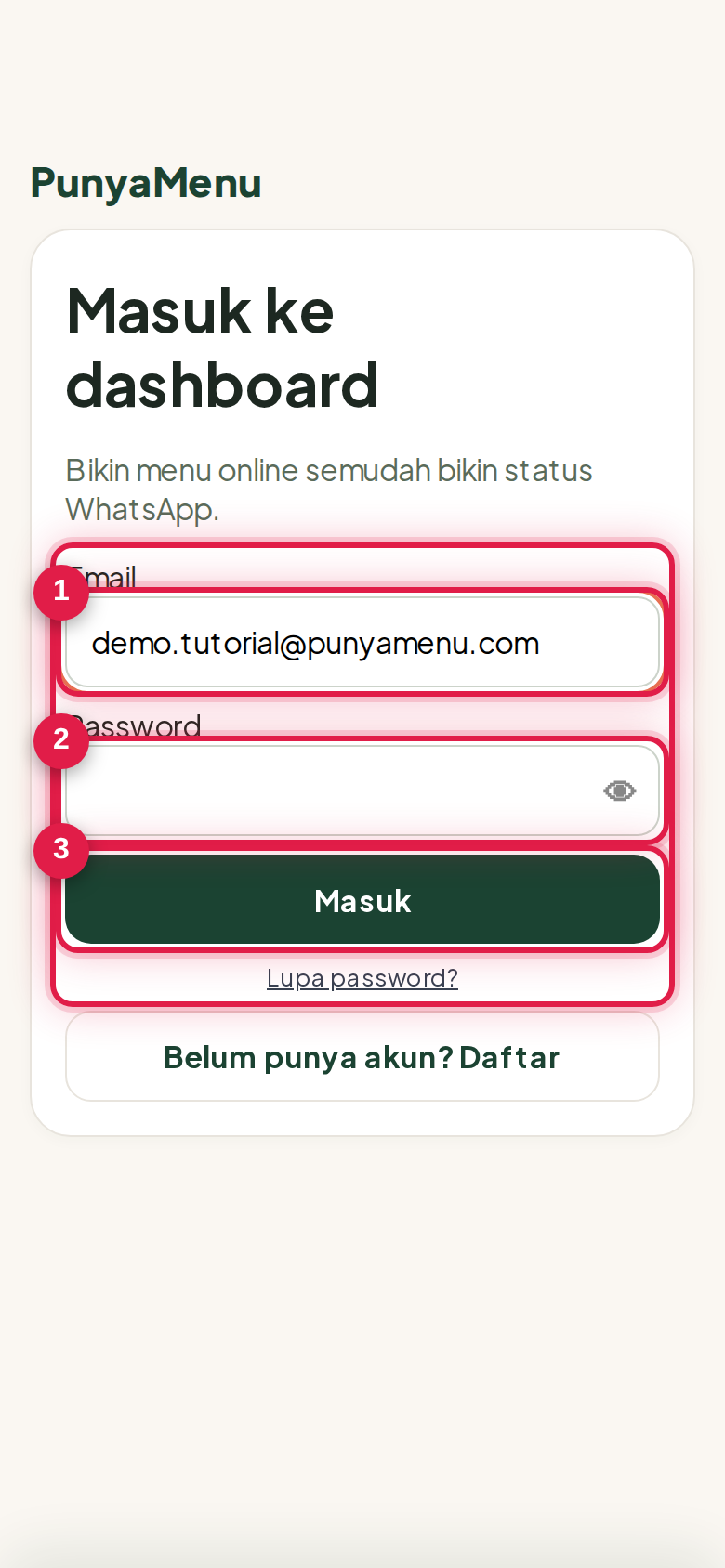 Login — jalur utama